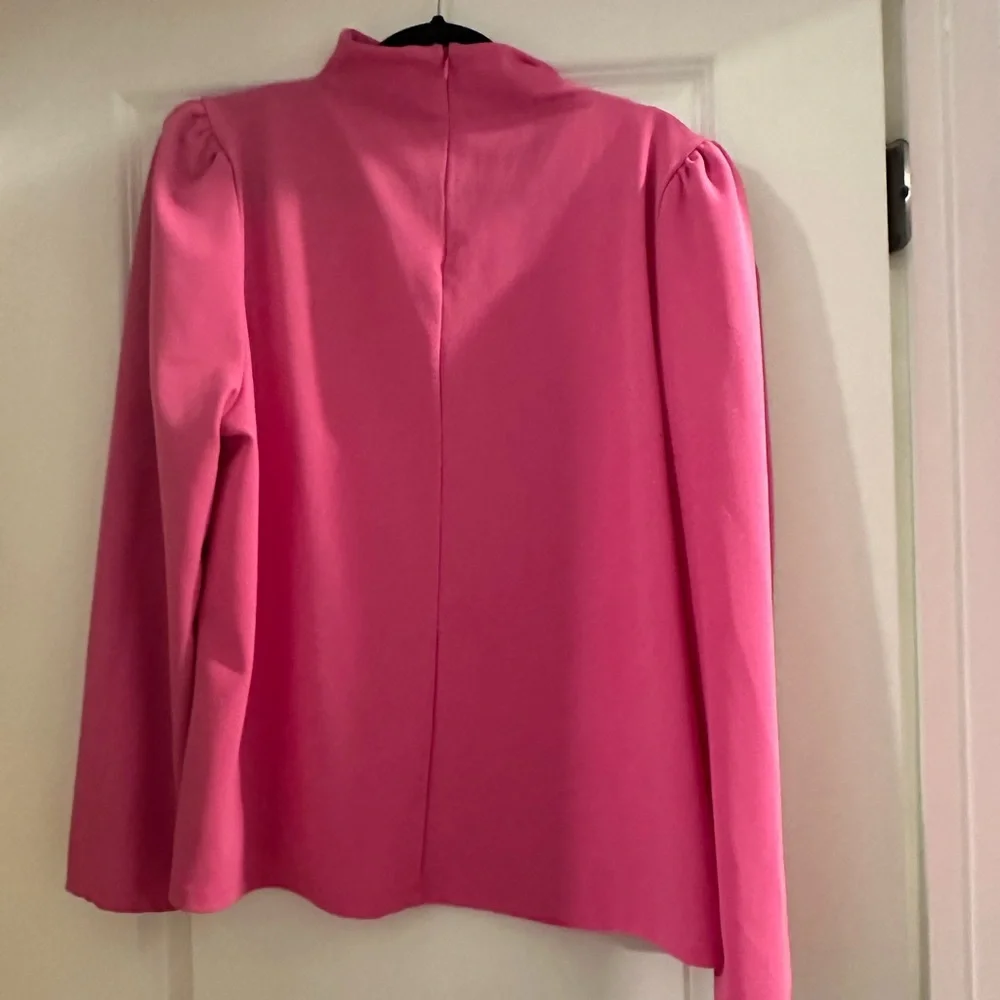 Ann Taylor Pink High Neck Blouse - Picture 2 of 5
